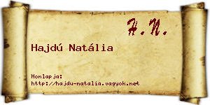 Hajdú Natália névjegykártya